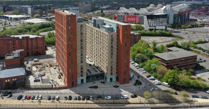 Huge £ 72 million towers project overlooking Old Trafford is about to be completed

