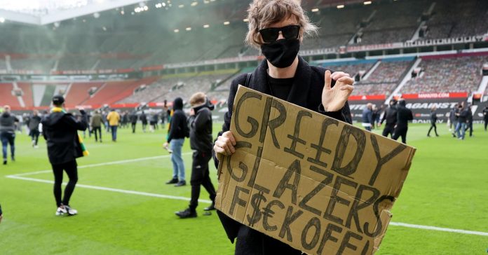 Man United fans protesting break into Old Trafford and invading the pitch ahead of the Liverpool game

